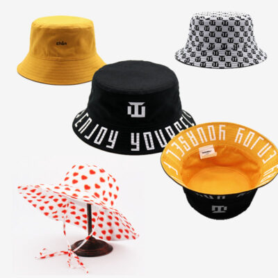 Custom tie-dye denim bucket hat