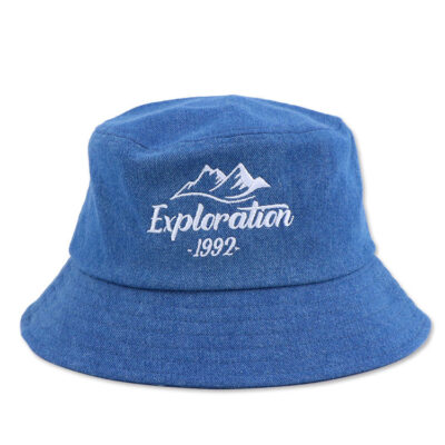 Unisex distressed denim frayed bucket hat