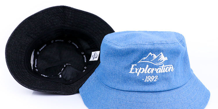 Unisex distressed denim frayed bucket hat